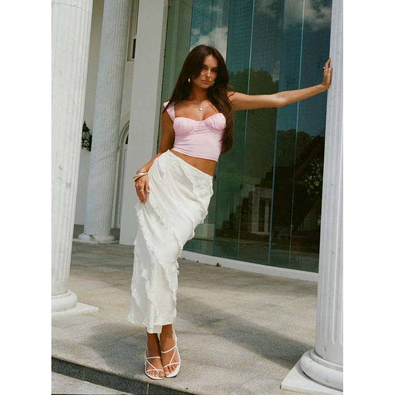 Mullins Bias Cut Maxi Skirt Lemon