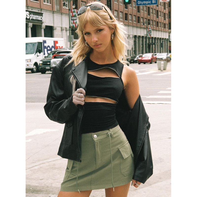 Torres Cargo Mini Skirt Khaki