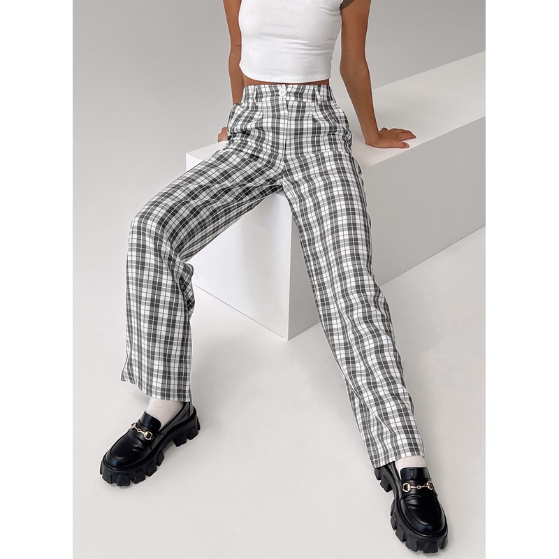 Archer Pants Grey Plaid