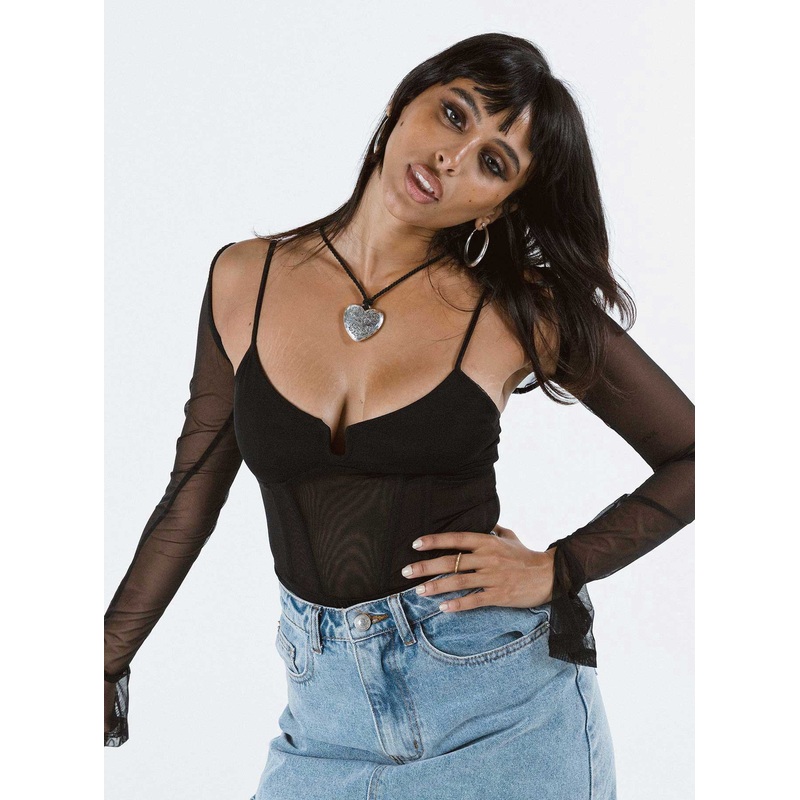 Archo Mesh Bodysuit Black