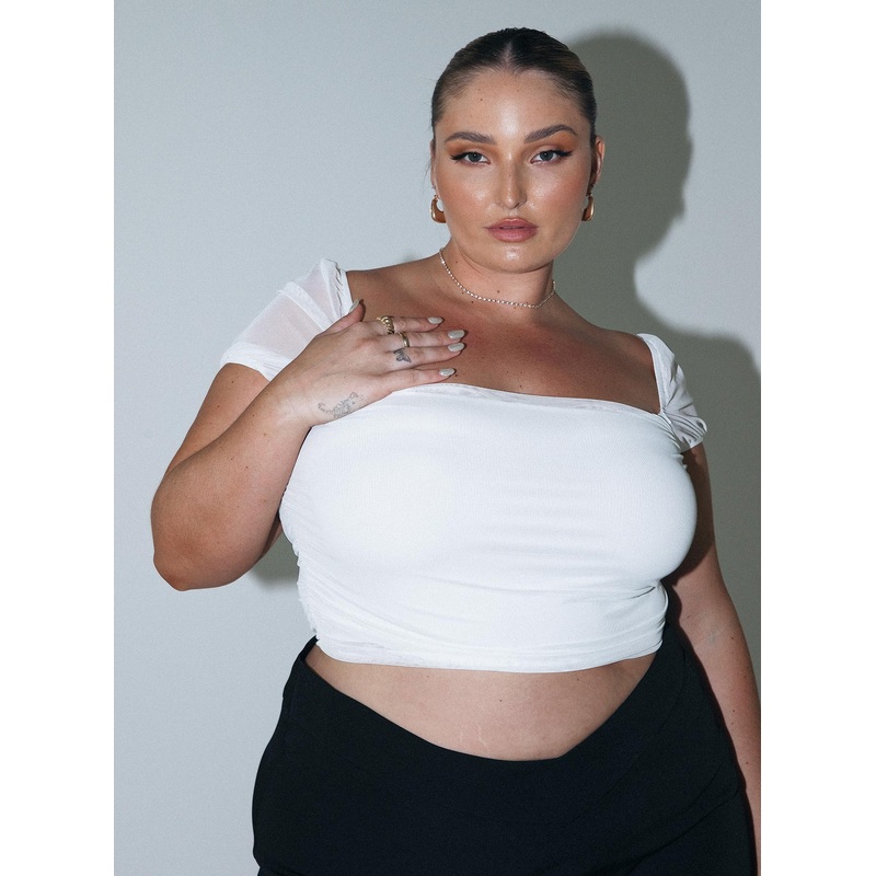 City Lights Crop Top White Curve
