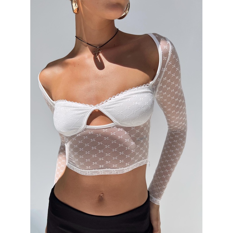 Clapton Long Sleeve Top White