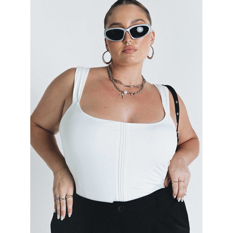 Samuel Corset Bodysuit White Curve