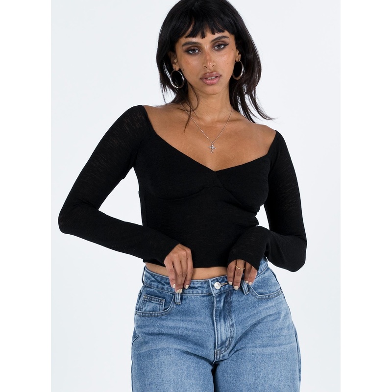 Zelda Off The Shoulder Top Black