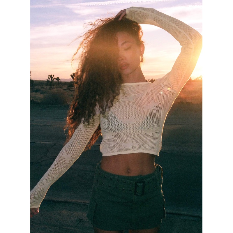 Alissia Long Sleeve Top White