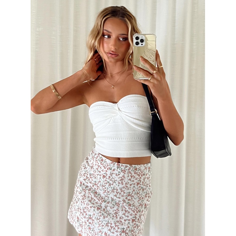 Caridi Knit Top White