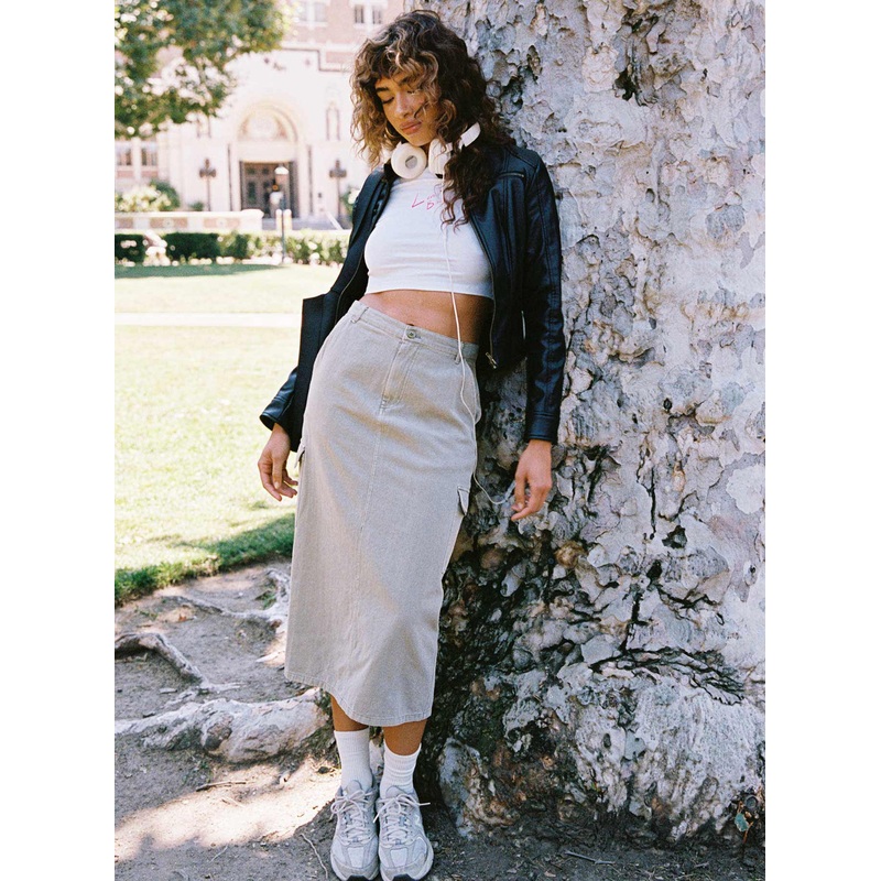 Jacko Midi Cargo Skirt Olive Green