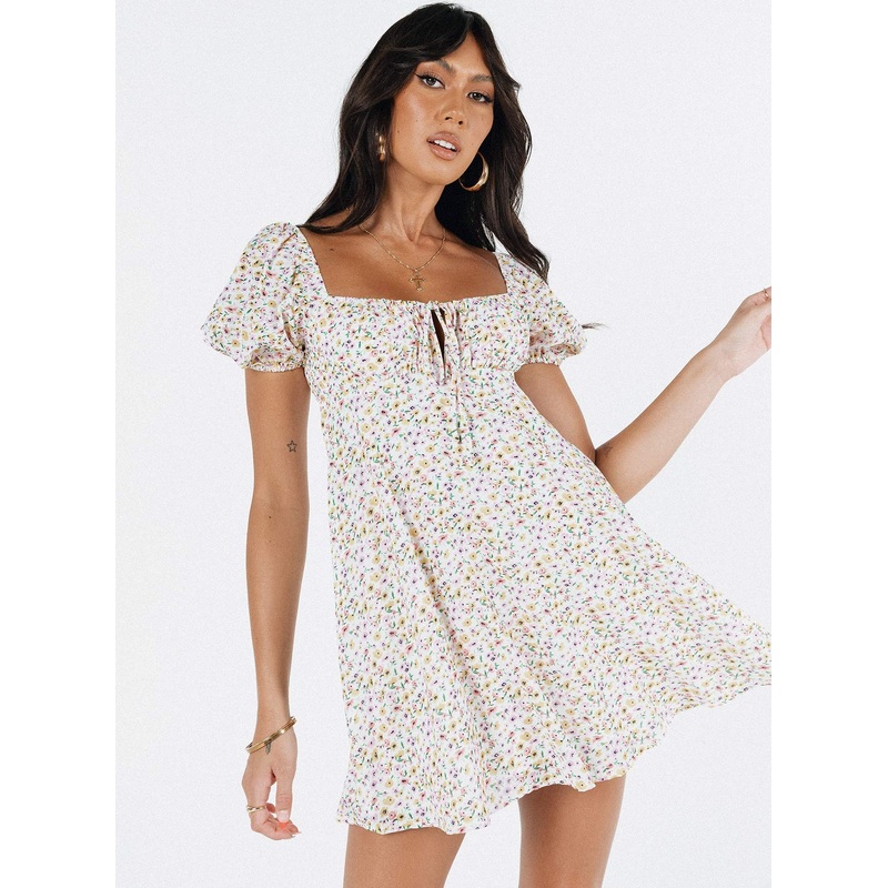 Sudarso Mini Dress Yellow Floral