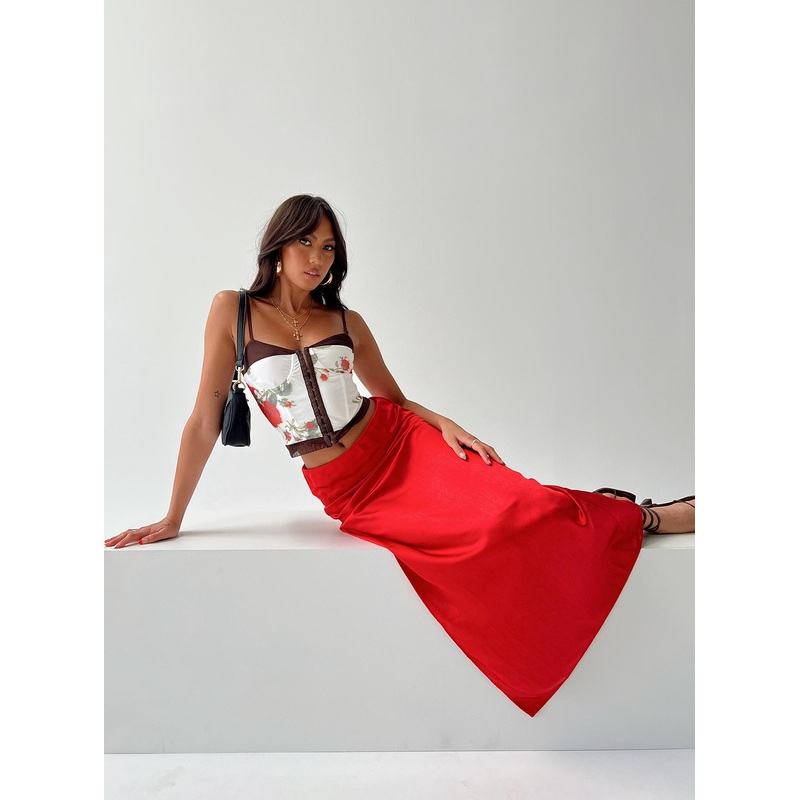 Tamra Maxi Skirt Red