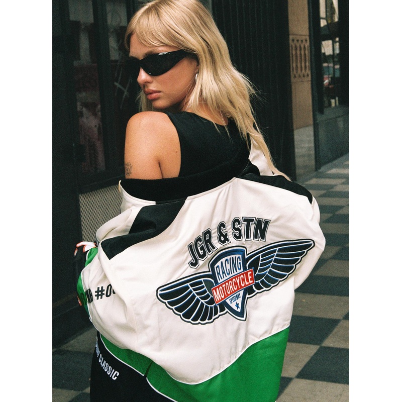 JGR & STN Axel Moto Jacket Ivory / Black