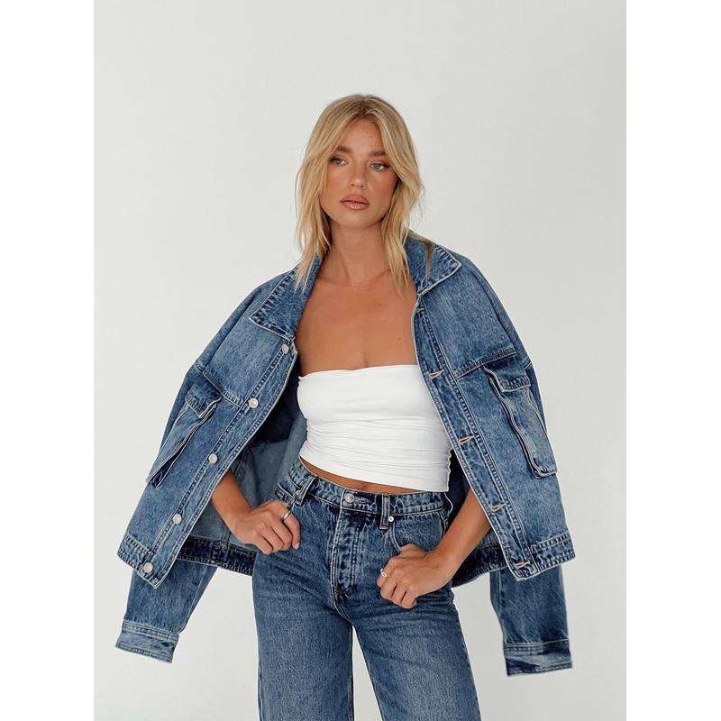 Kier Oversized Jacket Denim Mid Wash
