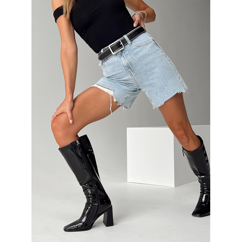 Maggie Denim Shorts Mid Wash