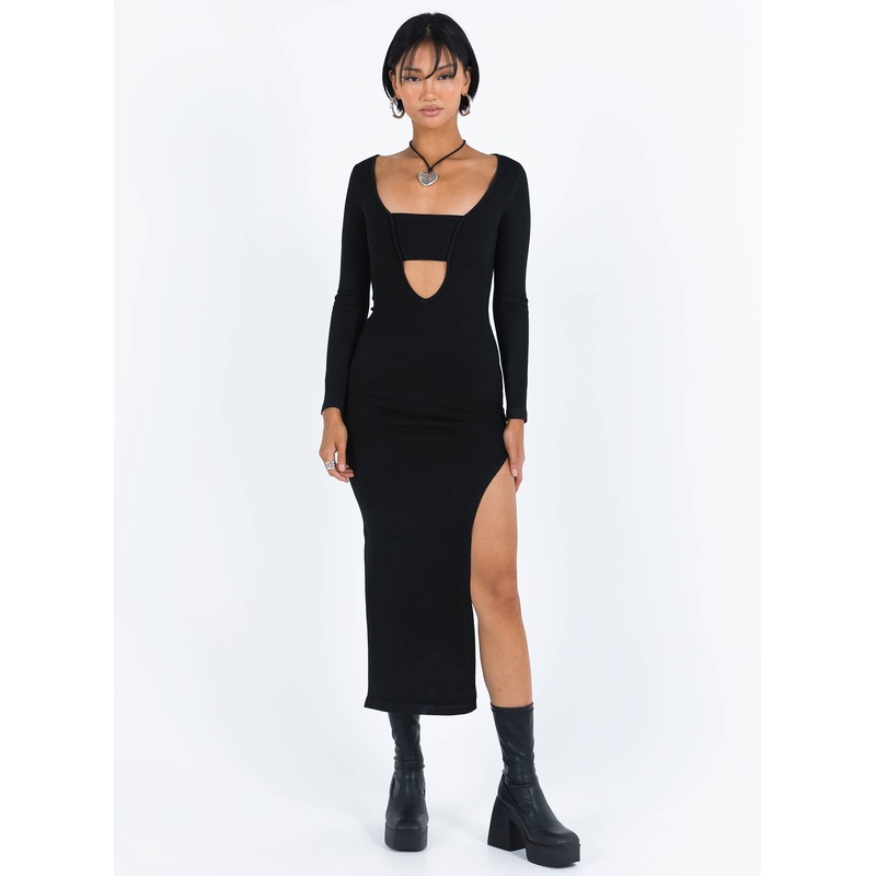 Marple Cut Out Maxi Dress Black