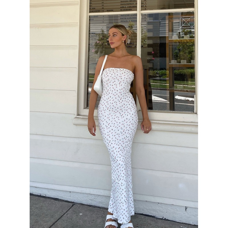 Oscar Maxi Dress White Floral