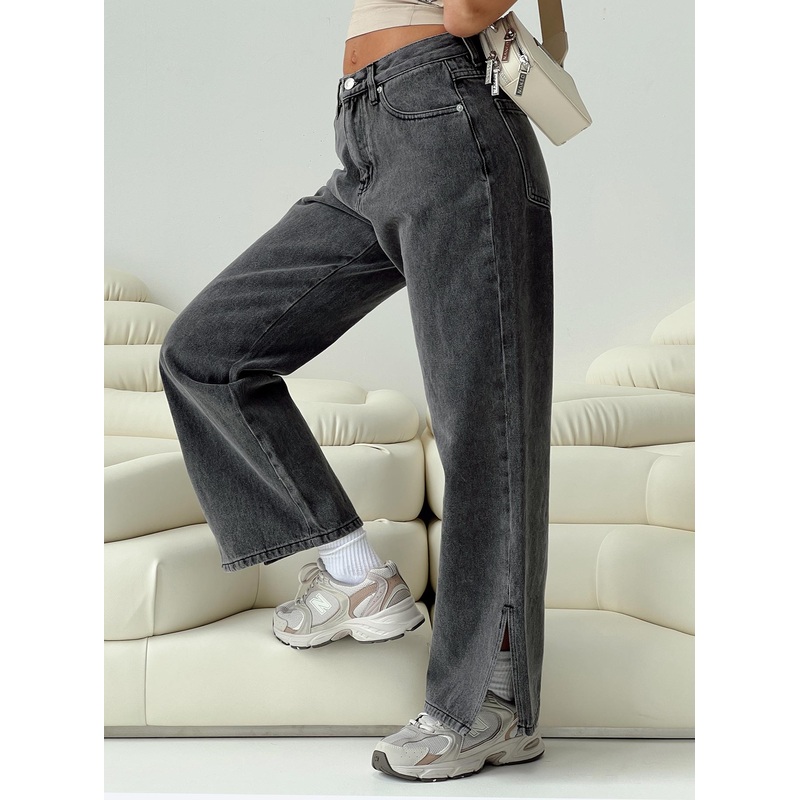 Riri Wide Leg Jeans Washed Black