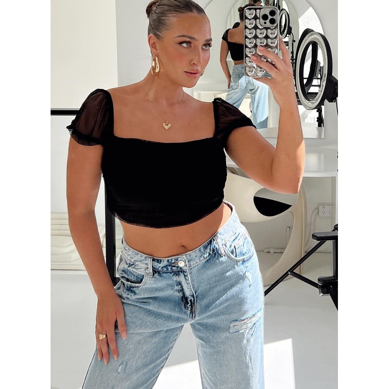 City Lights Crop Top Black