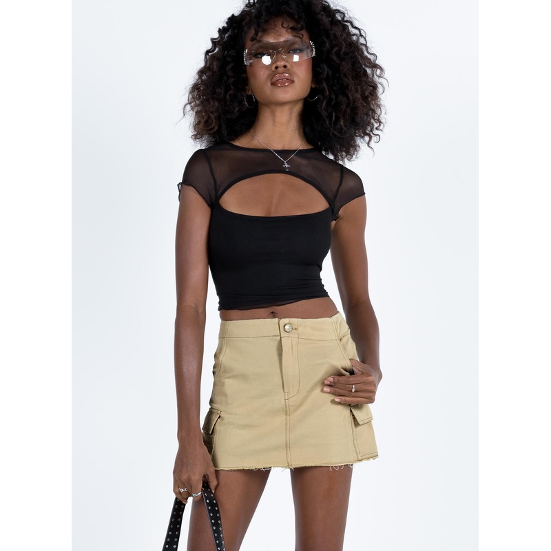 Goodburn Mini Skirt Beige