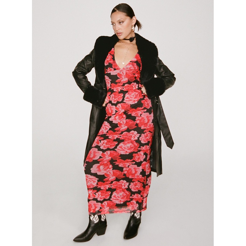 Lauers Maxi Dress Red Floral / Black