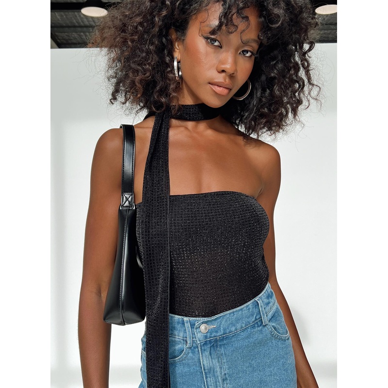 Zilber Scarf Tube Top Black