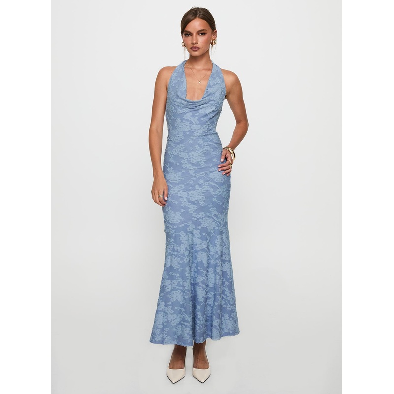 Aymie Halter Maxi Dress Blue