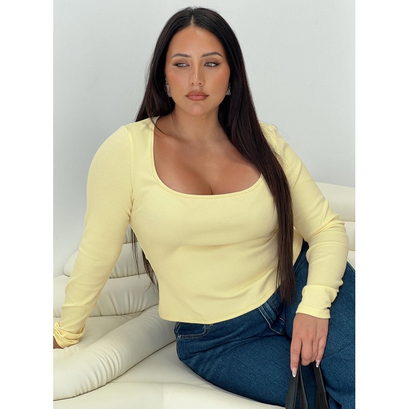 Baseline Long Sleeve Top Yellow Curve