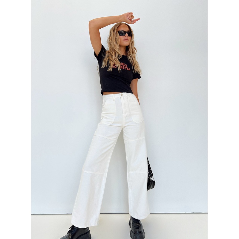 Calcetto Wide Leg Jeans White
