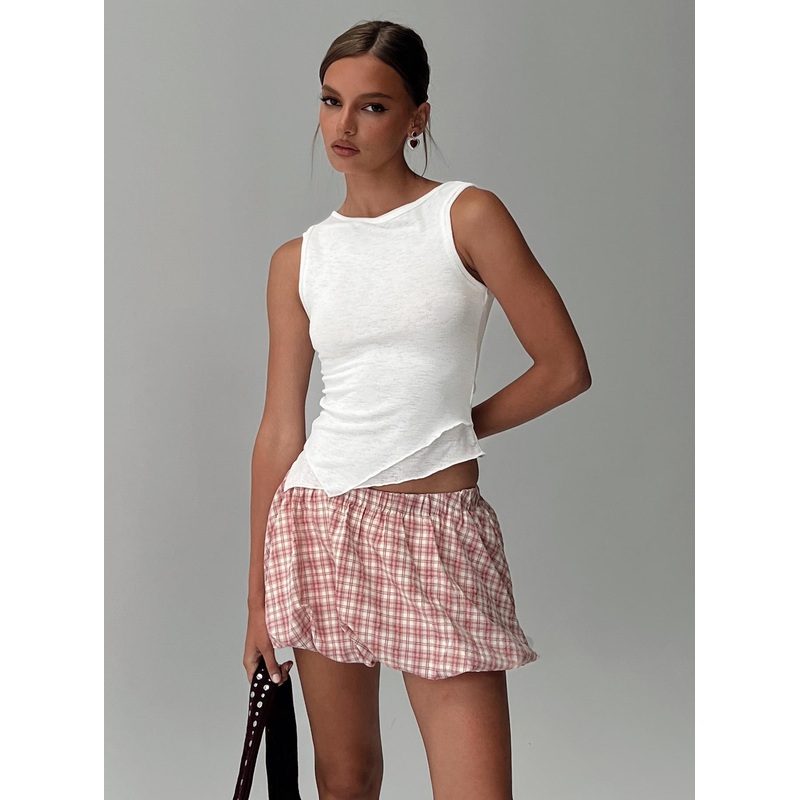 Cydnee Bubble Hem Mini Skort Red Multi