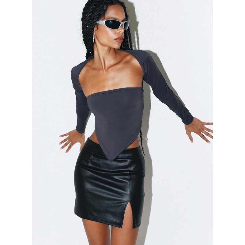 Lolita Faux Leather Mini Skirt Black