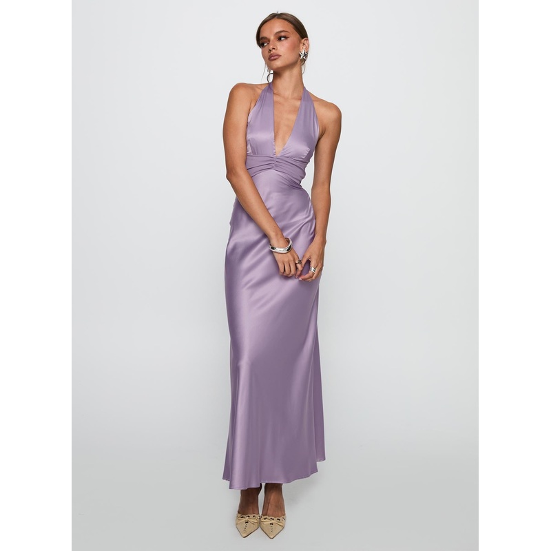 Rousseau Halter Maxi Dress Mauve