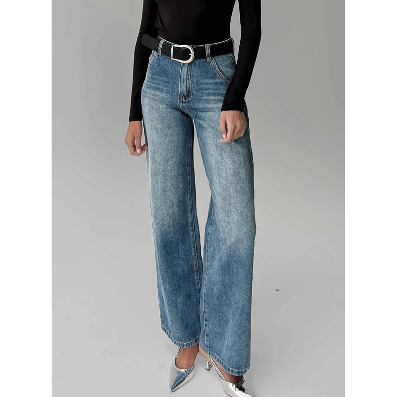 Sacramento Straight Leg Jeans Mid Blue Denim