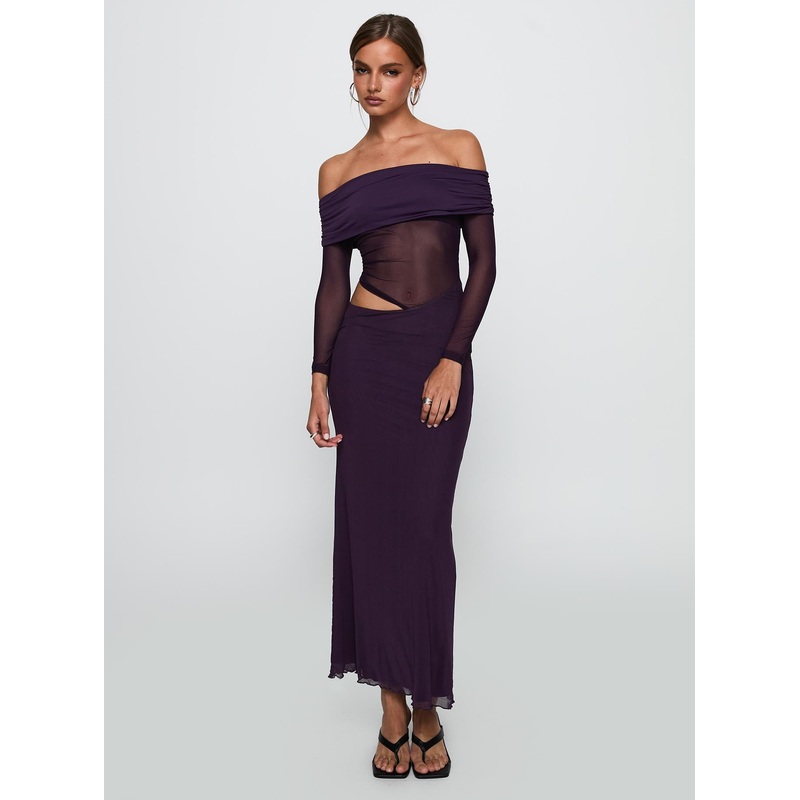 Soul Ties Long Sleeve Maxi Dress Purple