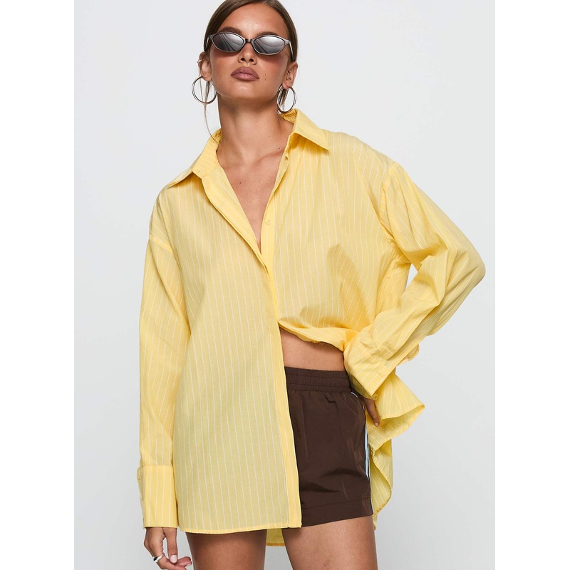 Thousand Miles Oversized Long Sleeve Top Yellow