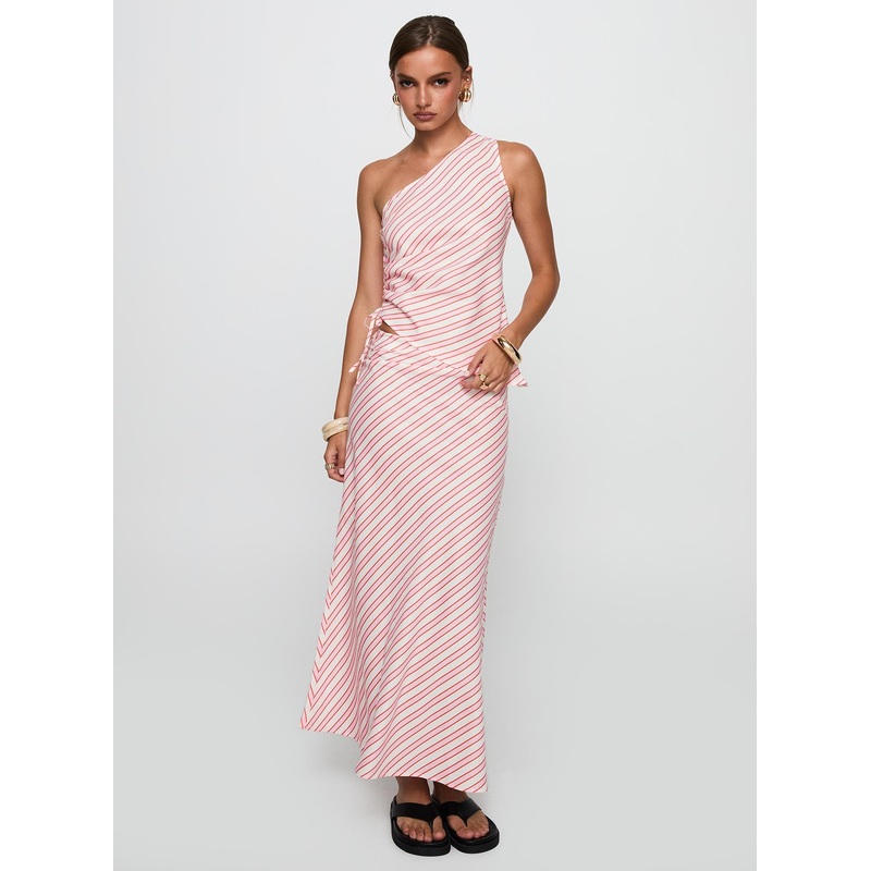 Wanna Dance Asymmetrical Set Pink Stripe