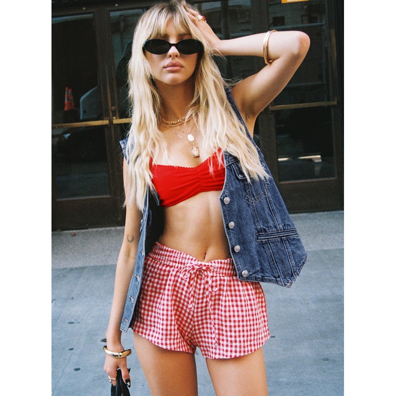 Beach House Shorts Red / White Gingham