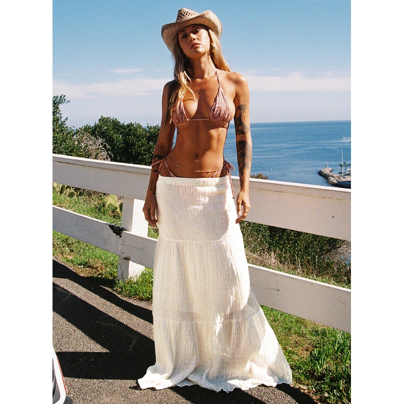 Gilchrist Low Rise Maxi Skirt Ivory Low impact