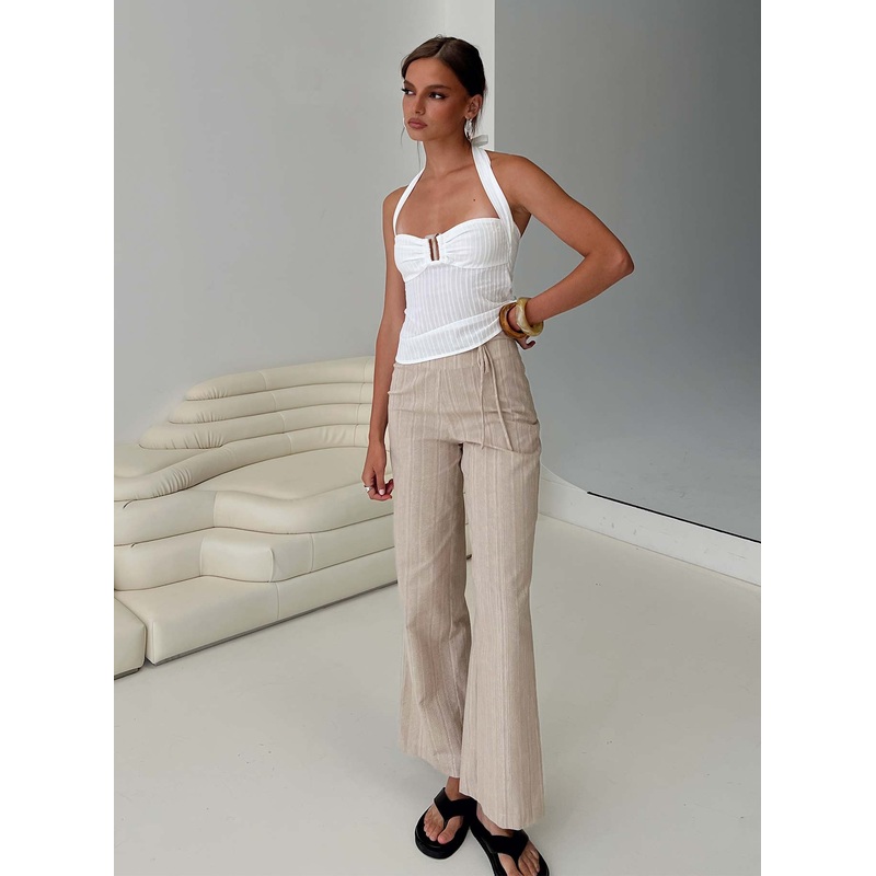 Rush Hours Tie Up Pants Beige