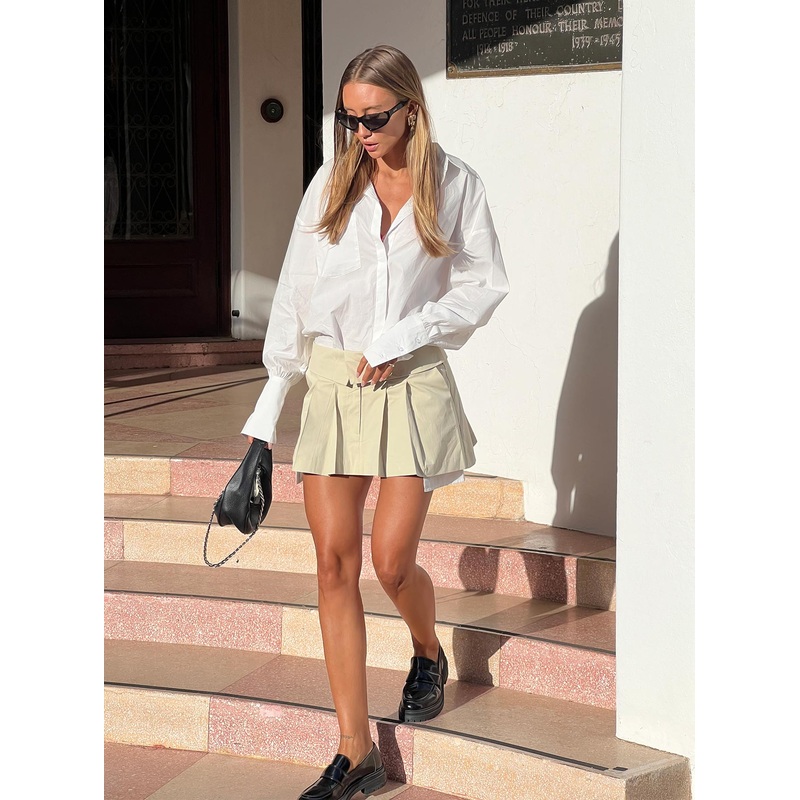 Utility Mini Skirt Beige