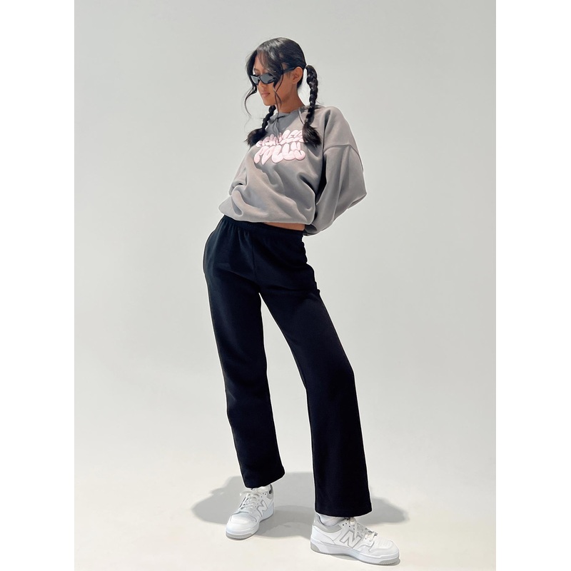 Arya Straight Leg Track Pants Black