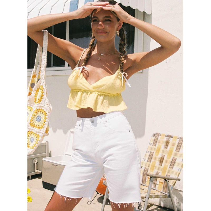 Get It Shorts White Denim