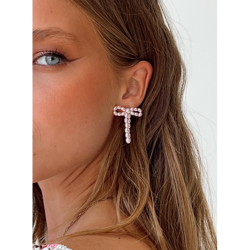 Hazal Earrings Pink Pearl