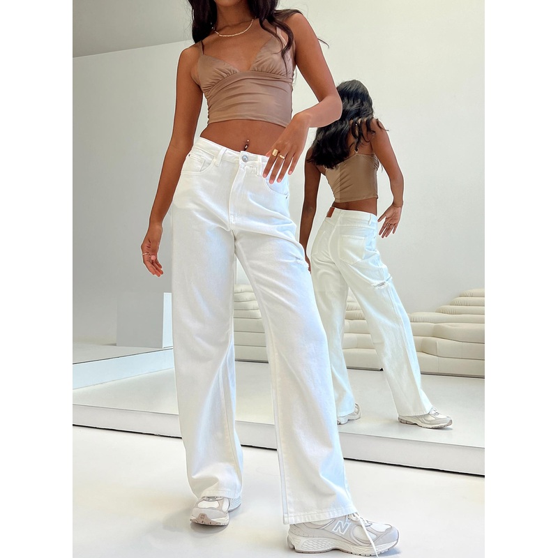 Johnston Wide Leg Jeans White