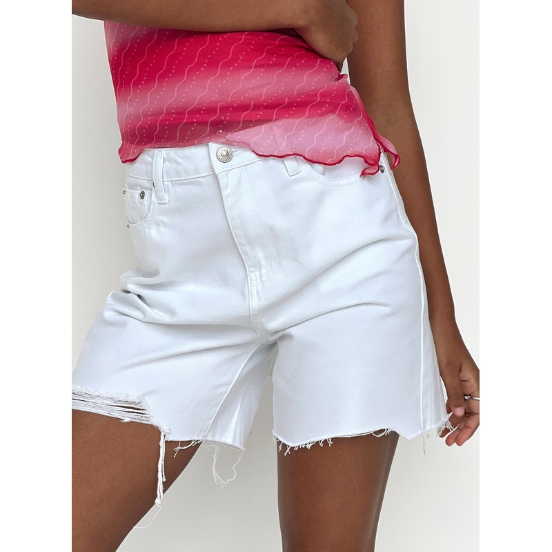 Maggie Denim Shorts White