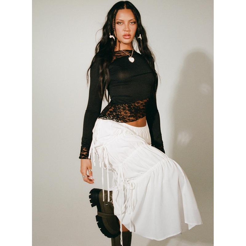 Perky Maxi Skirt White