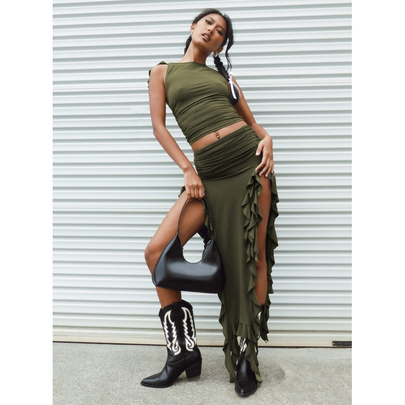 Rendezvous Maxi Skirt Olive