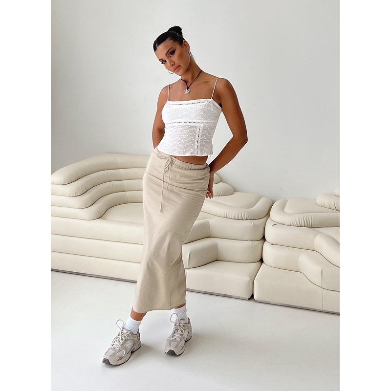 Tarrant Midi Skirt Beige
