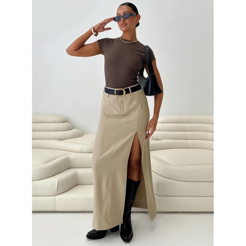 Fall Maxi Skirt Taupe