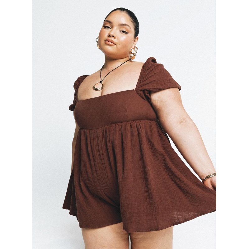 Lorna Romper Brown Curve