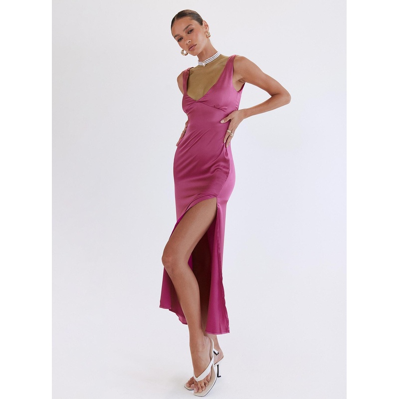 Lynsey Midi Dress Fuchsia