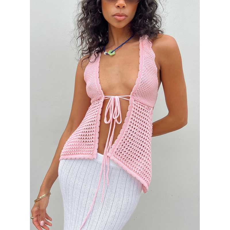 Adani Crochet Top Pink