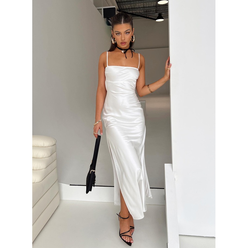 Leyana Midi Dress White